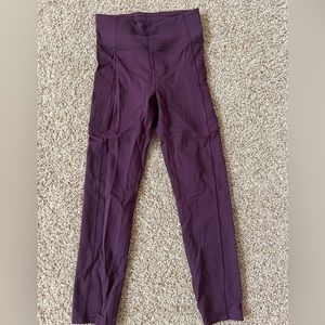 Lululemon leggings 23” size 6 maroon color